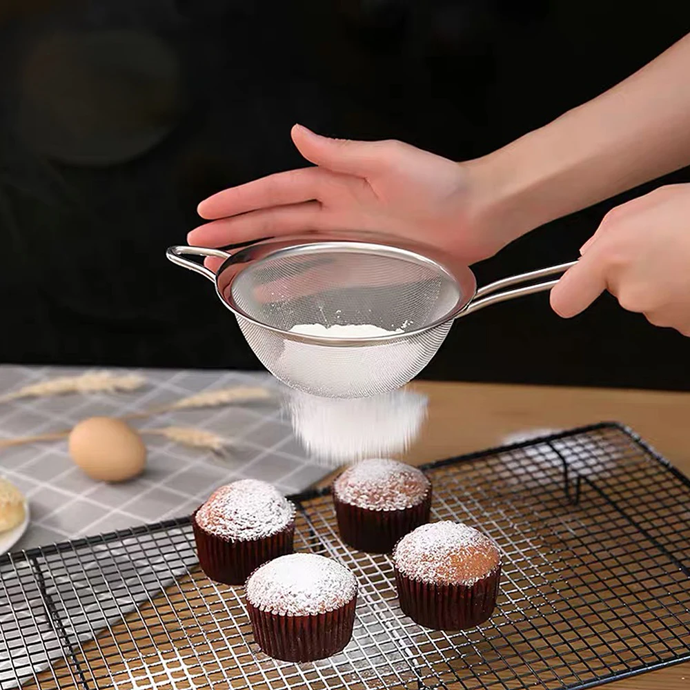 Food grade stainless steel fine mesh food Strainer frying cooking tools oil draining skimmer for kitchen