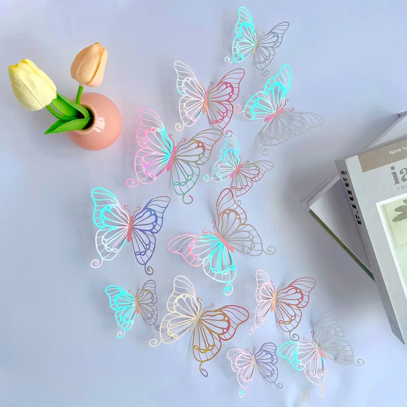 Hot selling wholesale price cake decorations butterflies party supplies birthday decoration 3D gold butterflies cake topper