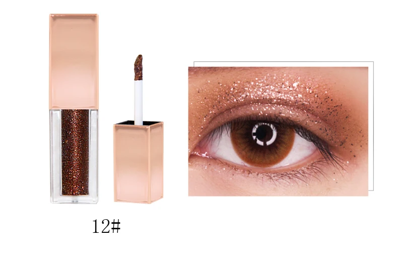 
Custom made bright makeup glitter eyeshadow waterproof private label single liquid metallic sparkl eyeshadow 