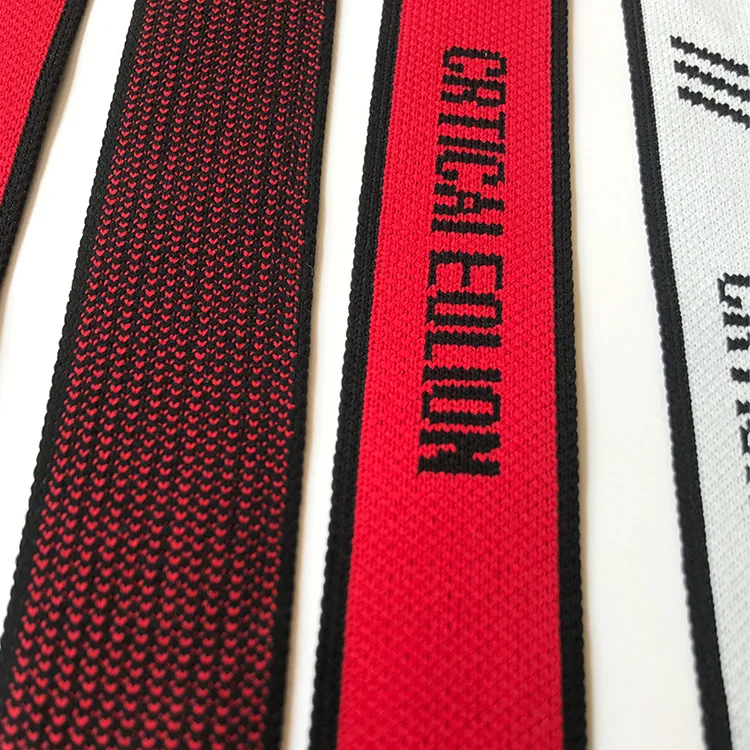 
3cm flat knitting machine rib belt woven hemp base process letter ribbon/can be customized 