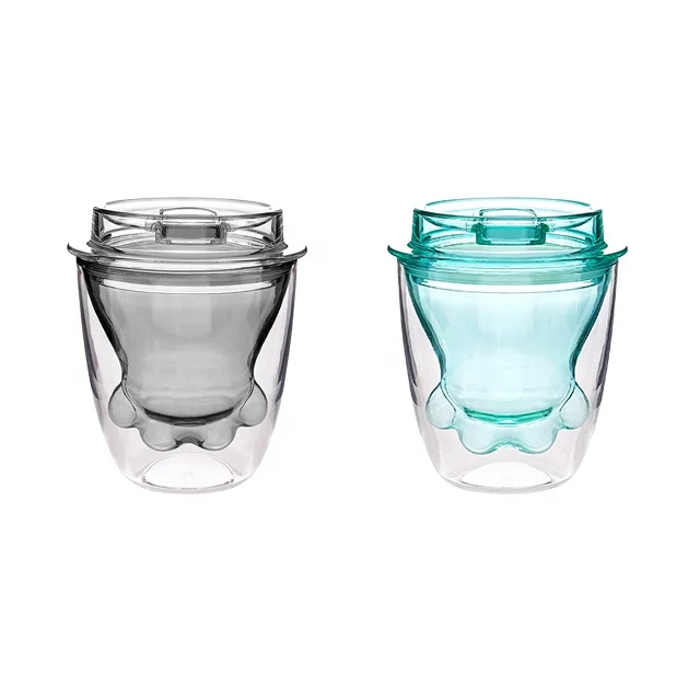 OEM Cute Cat Claw BPA FREE Plastic Tritan Double Wall Plastic Cup Coffee Mugs Tritan Cups For Girls Reusable Insulated Tumbler