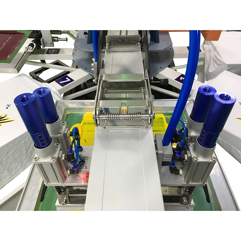 Screen Printing Machine Automatic T-Shirts Carousel Textile Qingdao Silk 3 Color 8 Station Screen Printer Multicolor 220v