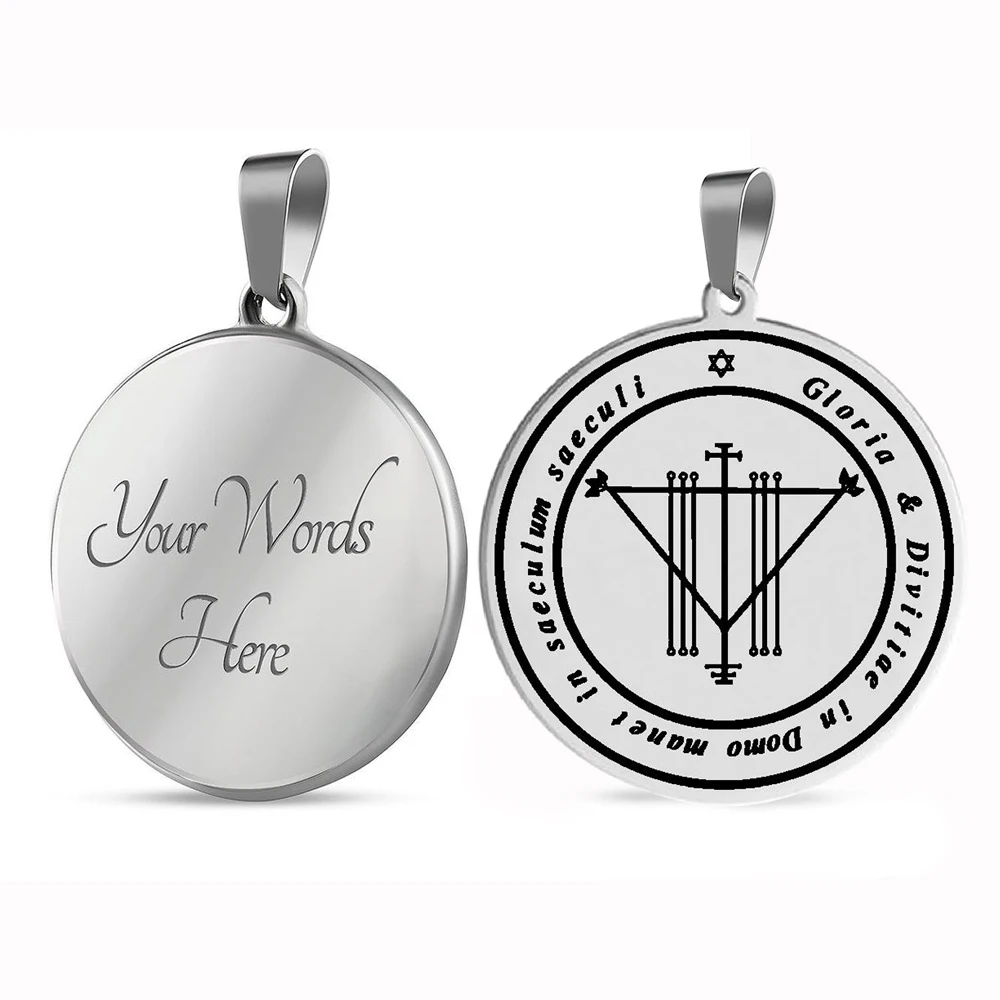Gloria Divitiae in Domo Manet in Saeculum Saeculi The Glory of Wealth in the House Remains for Ever and Ever Pendant Necklace