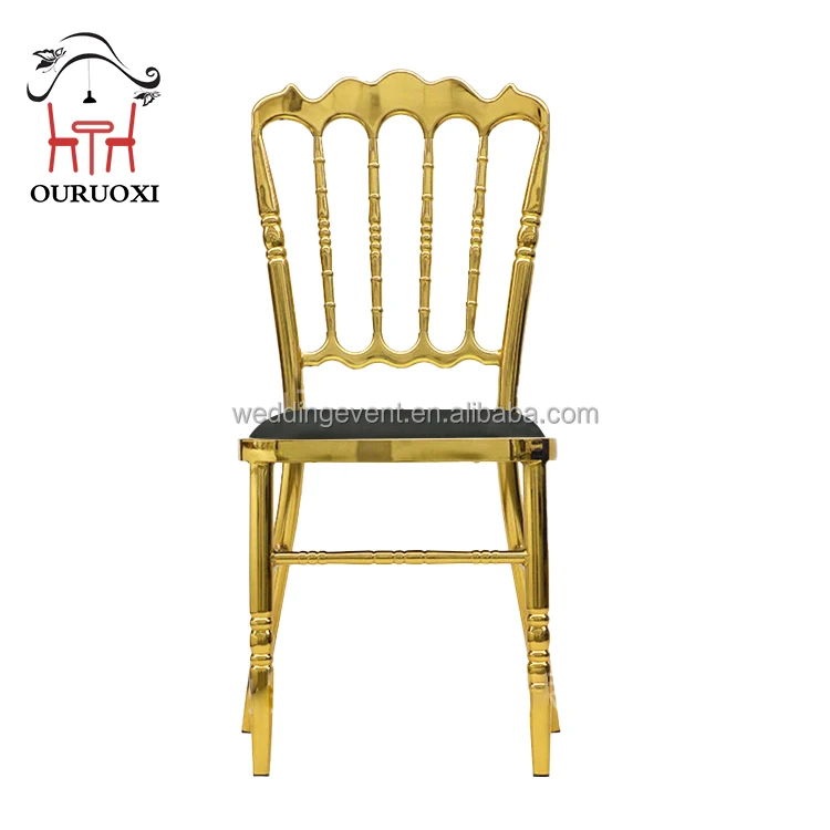 Wholesale Customized Gold Electroplated Iron Napoleon Wedding Hotel Banquet Chair