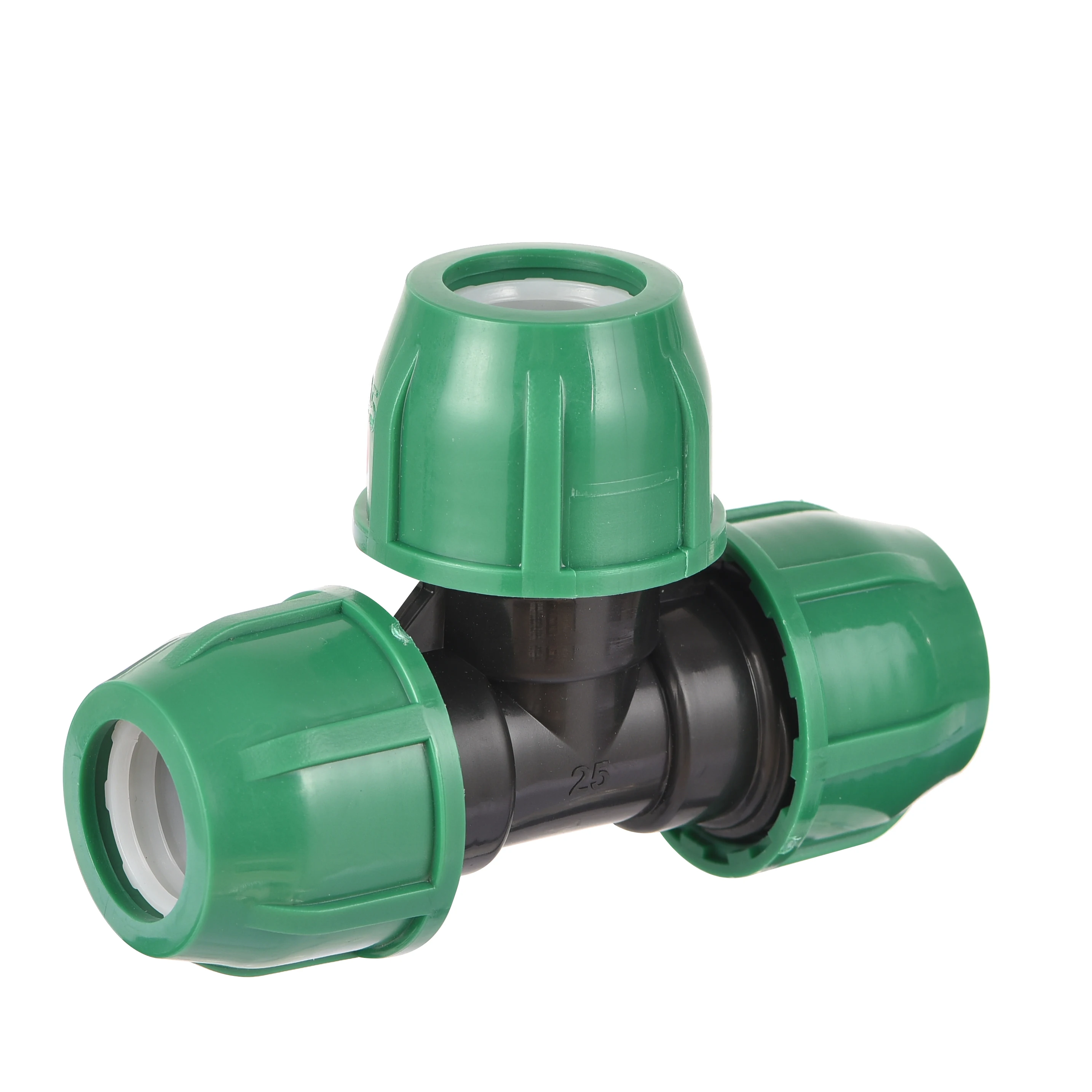 China Quality Supplier PP Pipe fittings PN10 16 PP Compression Fitting quick connector HDPE Pipe Male threaded Tee