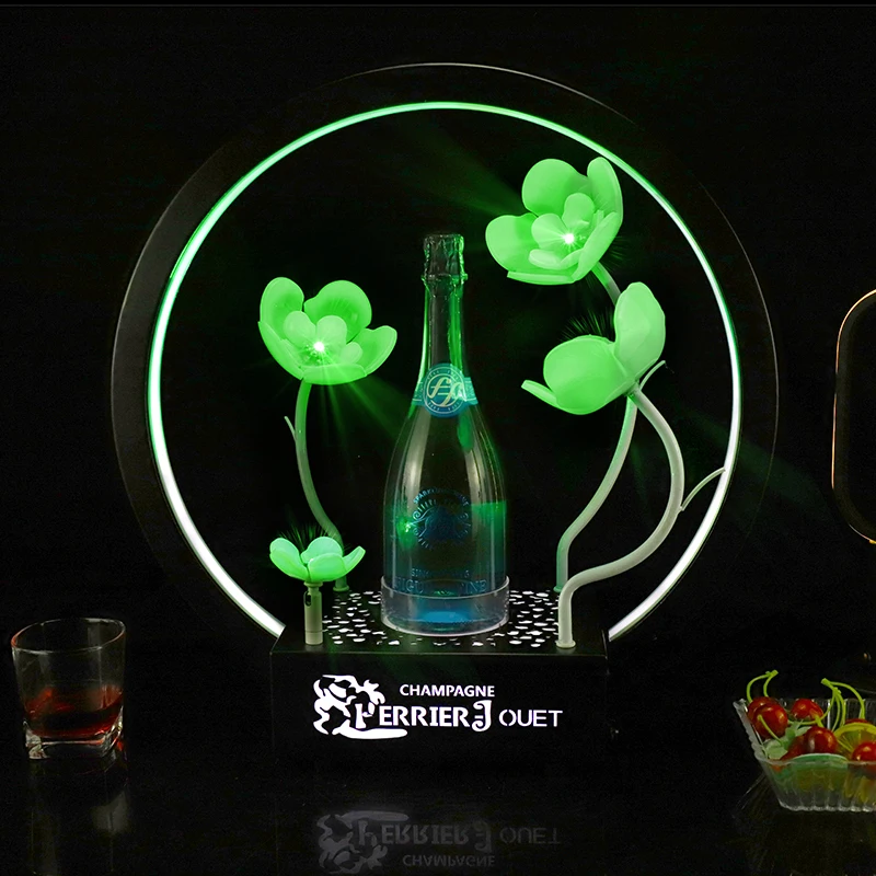Rechargeable colorful  light Bar Bottles customized logo led light bottles display glorifier