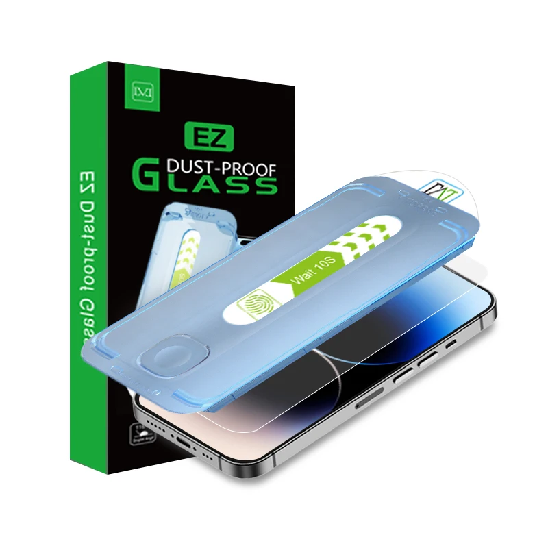 Free sample PMMA tempered glass screen protector installation kit for iphone 13 14 pro max tempered glass screen protector