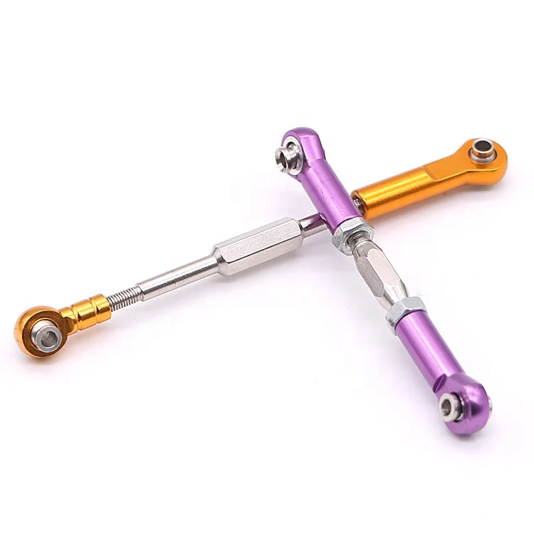 Customized CNC machined alloy steering linkage suitable for radio controlled car model remote control parts accessories
