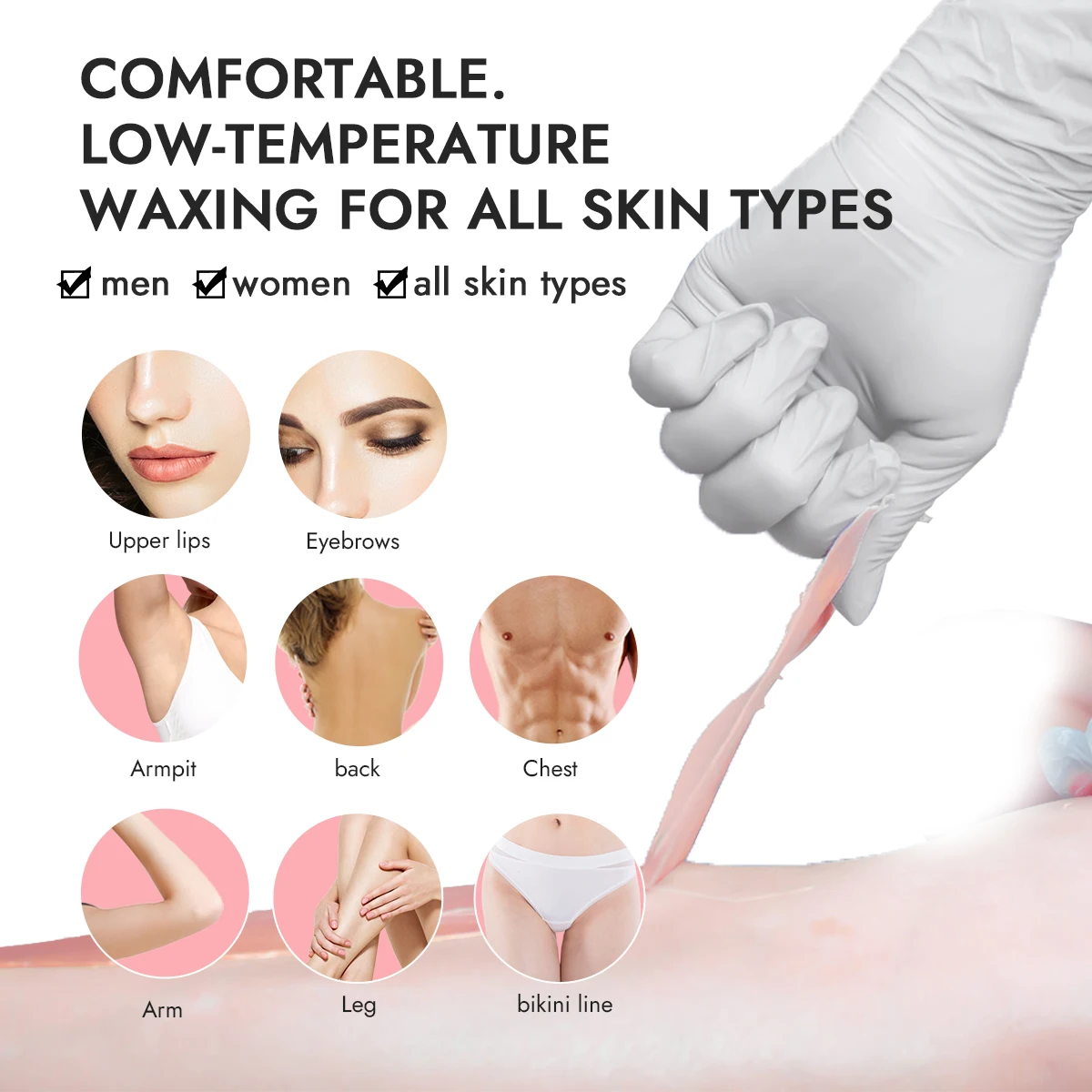 Waxkiss 100g Painless Hair Removal Hard Wax Bean Customize Lavender Rose Depilatory Love Heart Wax Beads For Salon