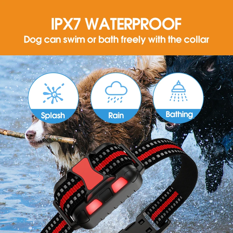Best Quality IP67 Waterproof 2600Ft Remote Control Rechargeable Tactical Shock Anti Barking Dog Training Collar