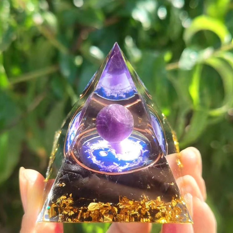 Crystal Ball  pyramid 5.6cm Crystal Stone Drops Glue Resin Home Handmade Decoration For Women And Men