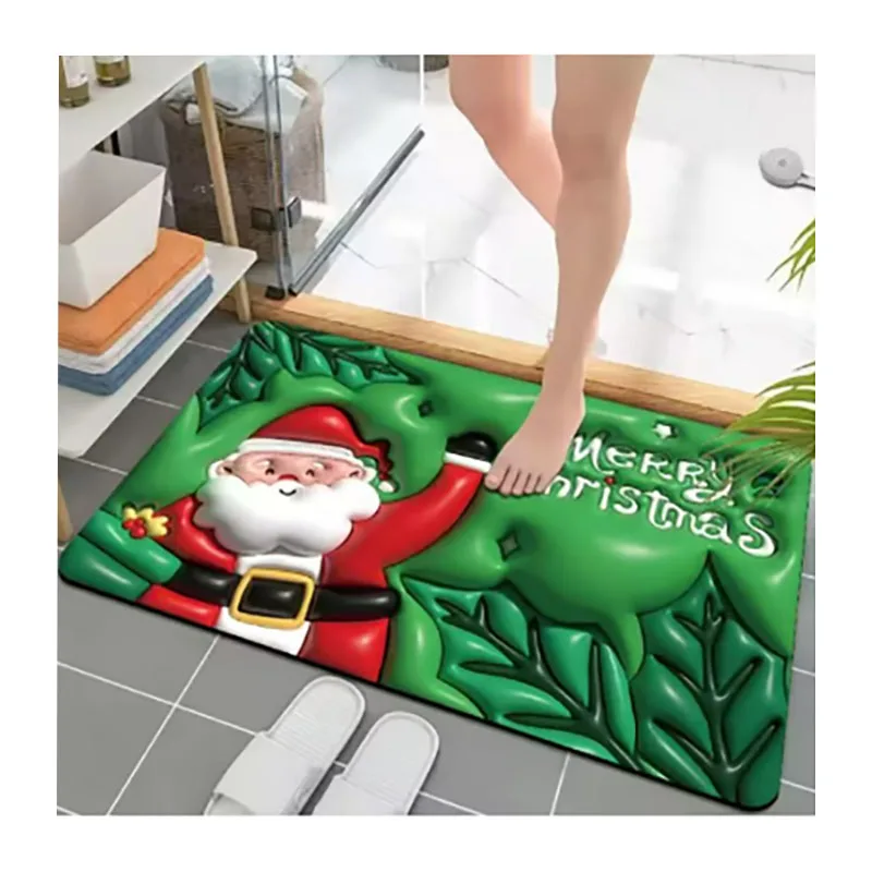 Anti-slip dust absorbent quick drying can be customized flower bathroom non-slip mat