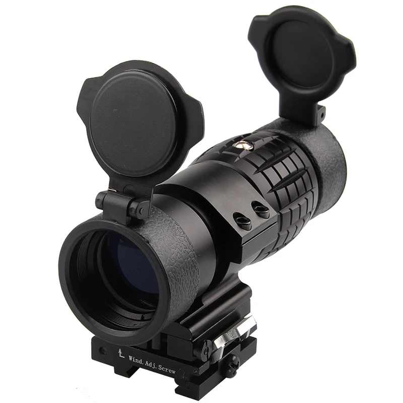 Tactical shooting Compact gun 4x magnifying Optics rifle scope With Adjusted Flip up Mount for 551 558 red dot magnifier