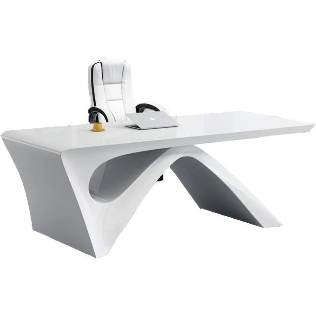 Latest unique design white I shape CEO office desk modern executive office desk