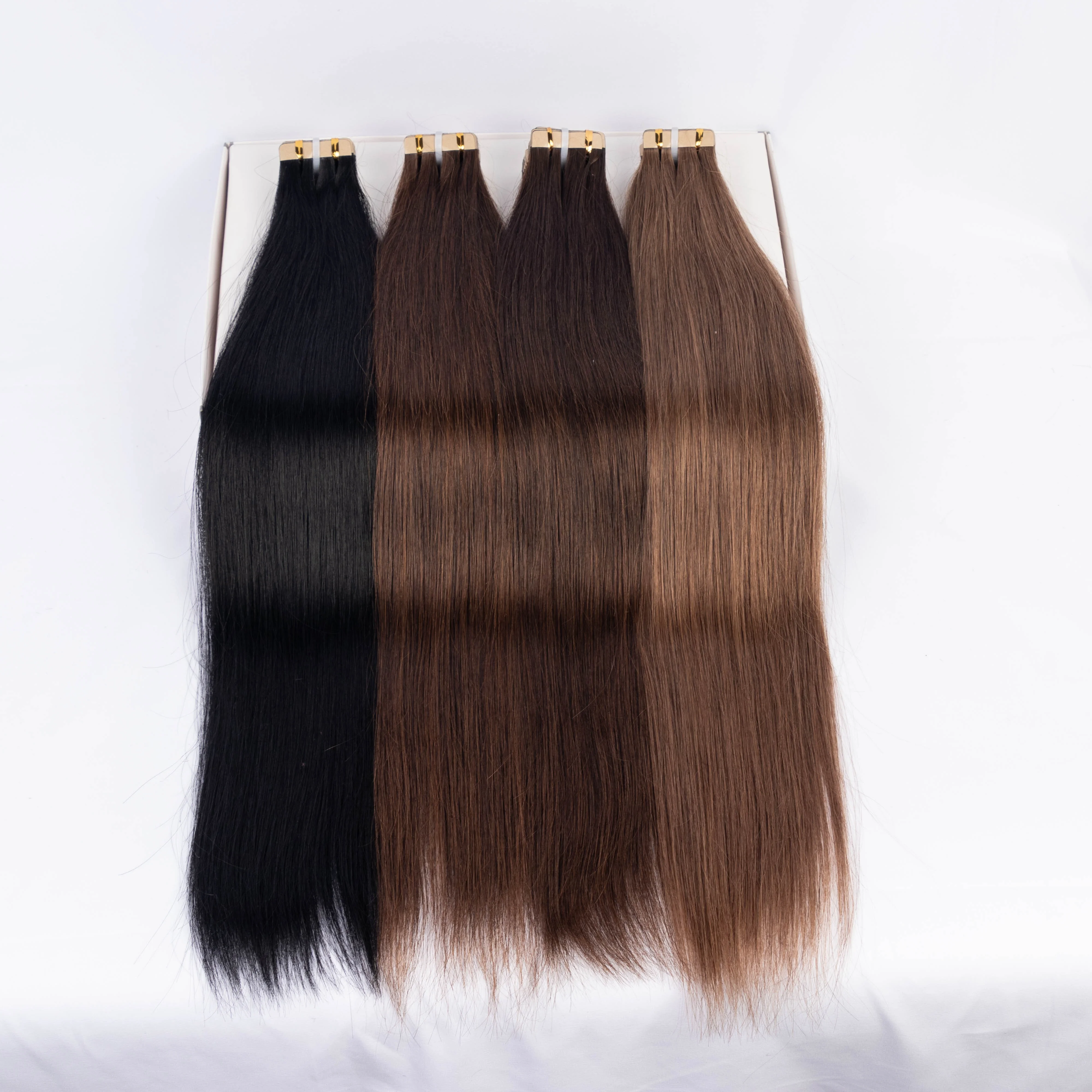 Wholesale Tape In Human Hair Extensions Straight 12A Color 1 3 4 6 Indian Virgin Tape In Hair For Women 10-30inch
