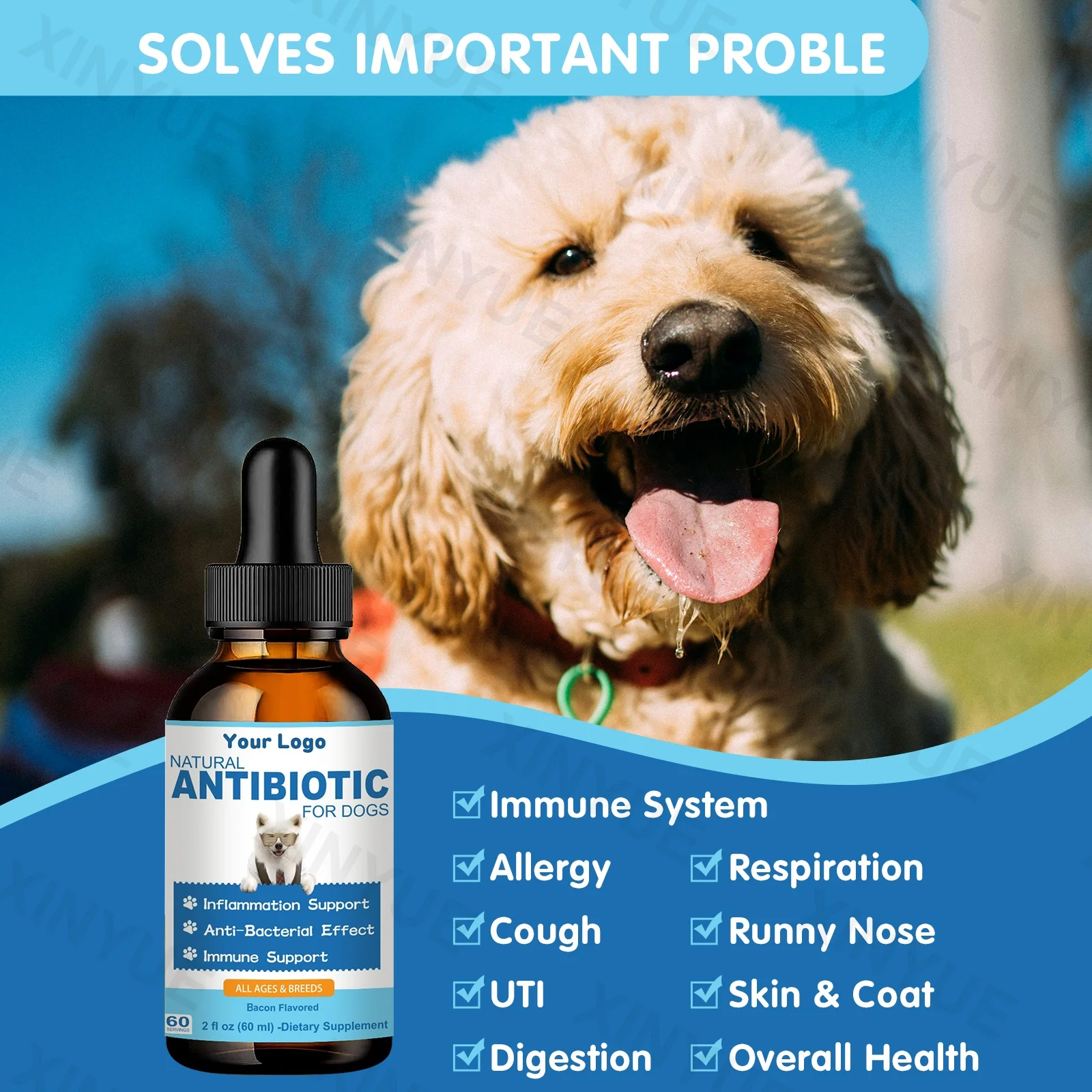 Natural Antibiotics for Dogs, Dog Antibiotic Support , For Skin Infection, Allergy Relief, Immune Support, UTI, Yeast Infection