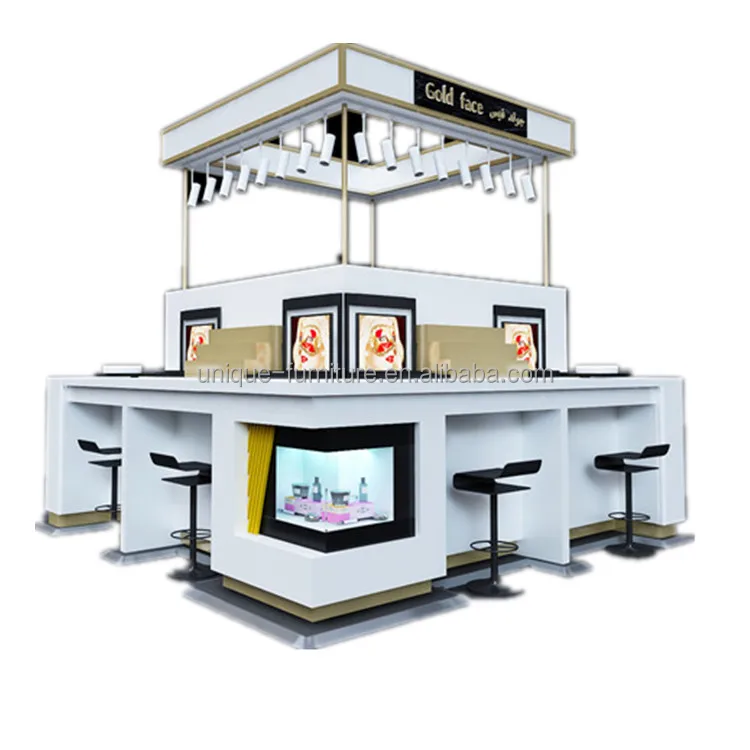 Dubai perfume booth with ceiling cosmetic kiosk
