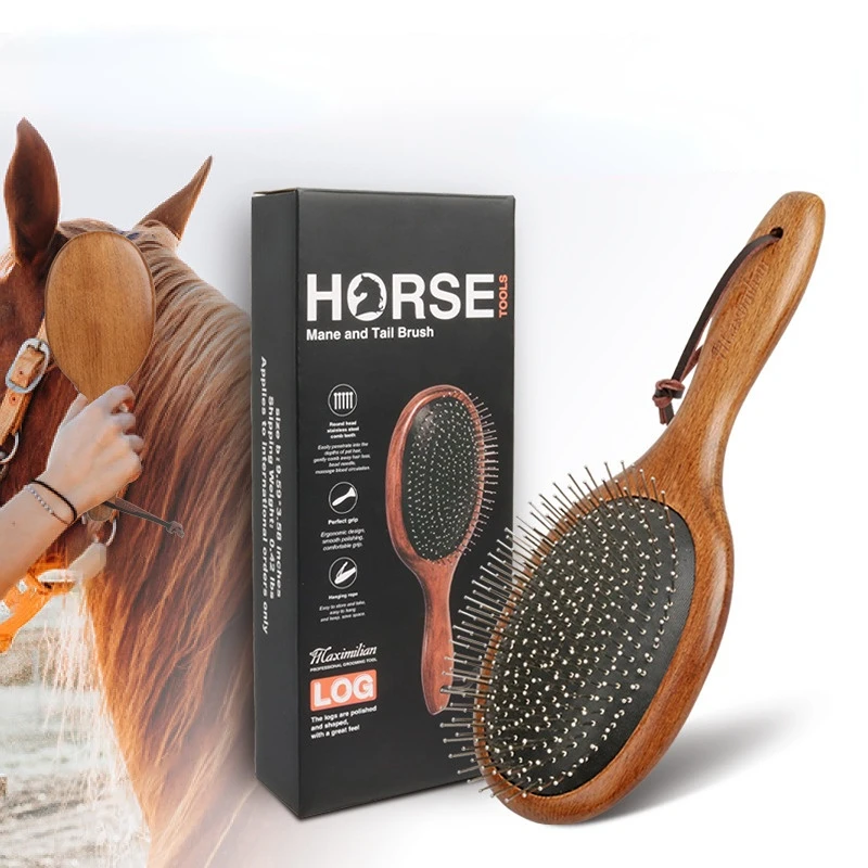 Hot Sell Handmade Equine Mane And Tail Horse Brush Professional Horse Grooming Comb For Easier Grooming Comfortable Durable