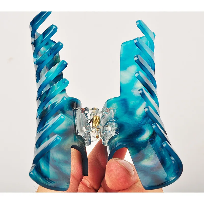 Light rainbow color acetate elegant Girls Acrylic hair claw leopard fresh hair head grasping clip fabric headdress