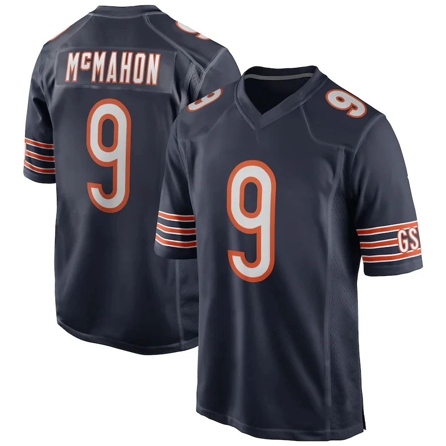 Chicago City Stitched Bear s Navy Team Uniform Men American Football Jersey  #52 Khalil #10 Trubisky 34 Payton