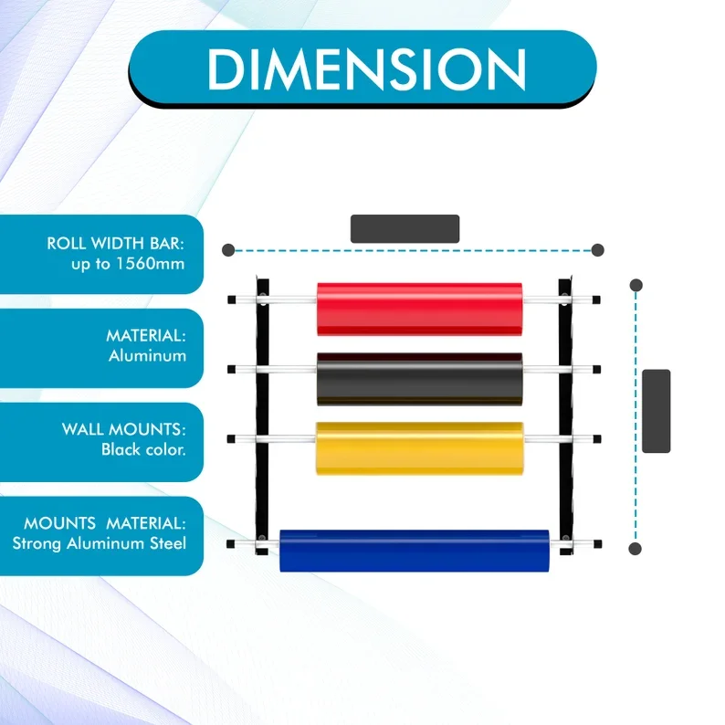 JH-Mech Car Wrap Vinyl Roll Wall Mount Holder for Paper Packing  Auto Car Vinyl Wrap Fabric Decal Holder