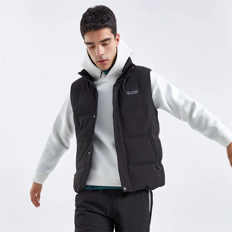 Mens custom logo puffer vest sleeveless vest jacket mens winter puffer vest