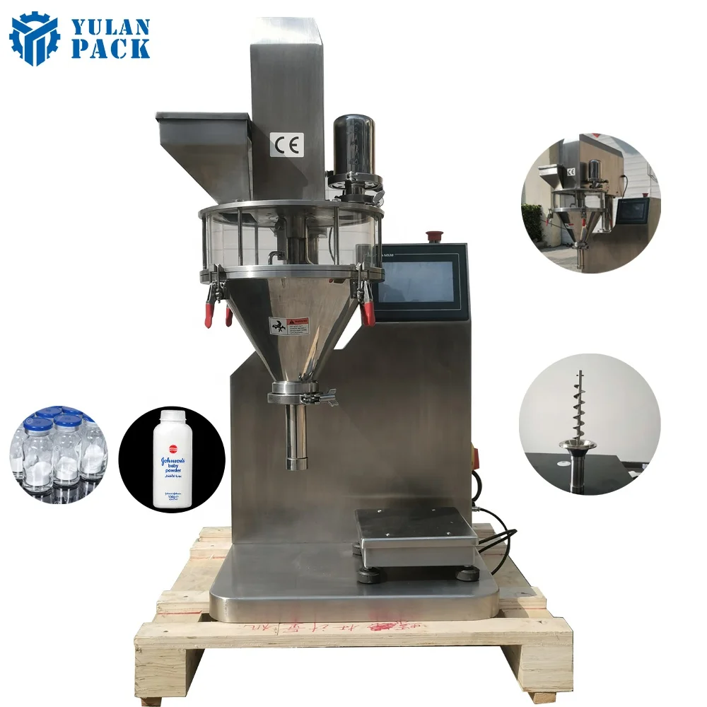 Manual Milk Powder Jar Filling Machine / Auger Filler / Dispenser With Lifting Turret