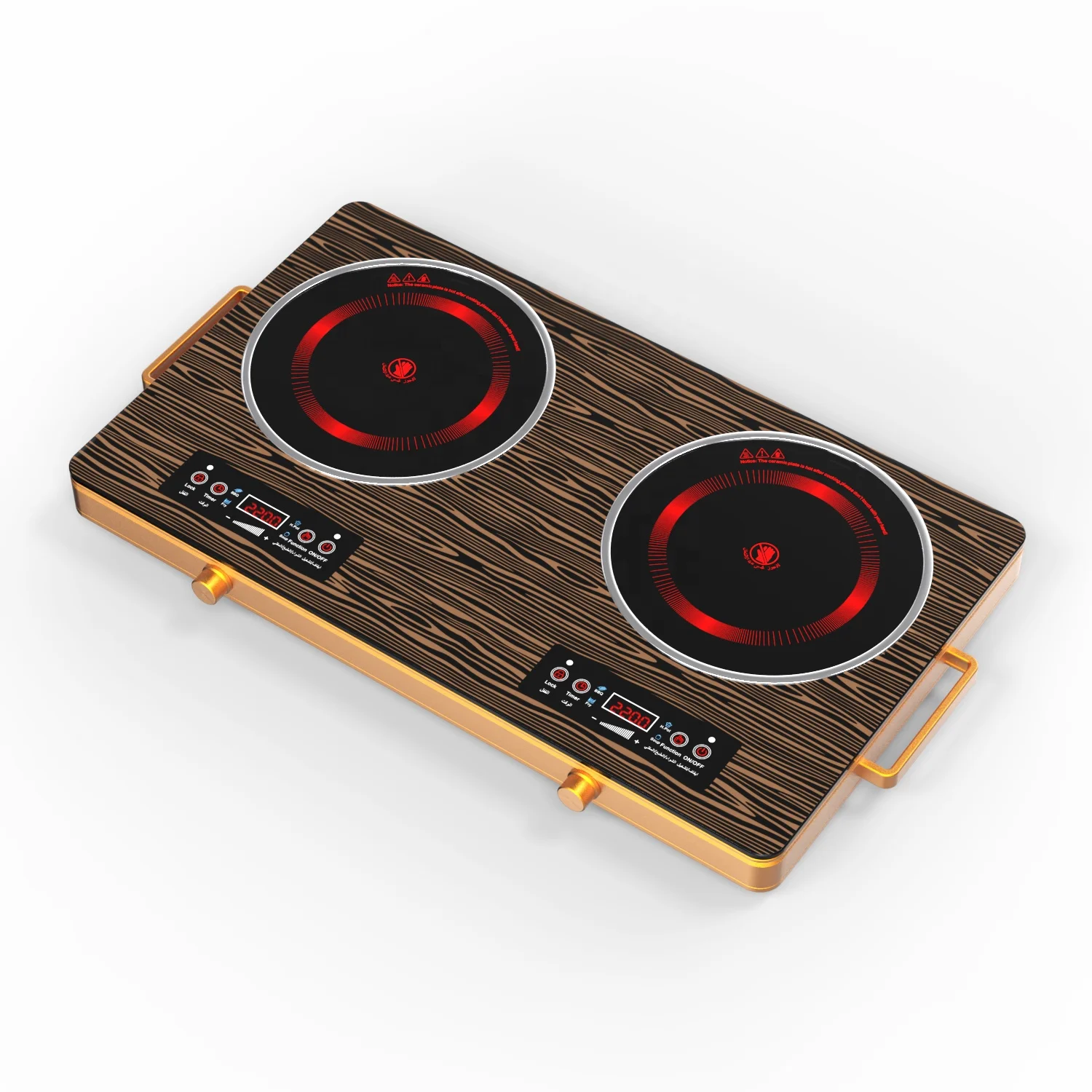 VBGKElectric Stove With Knob Infrared Electric Stove Electric Stove Top Ceramic With Golden Shell