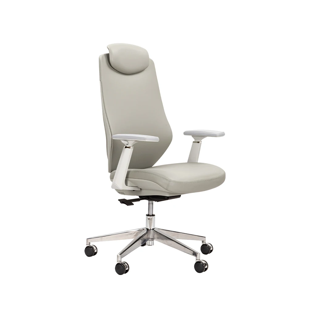 Luxury high-end boss office chair movable lift leather office chair lift headrest lunch break chair