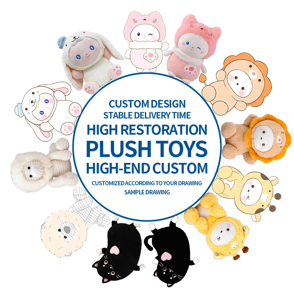 Custom Plush Toy Factory Supplier DIY Design Animal Plush Doll High-end Gift Pendant Production Corporate Image Simulation Toys