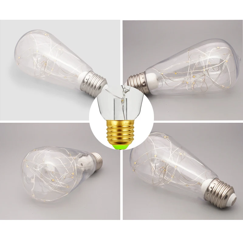 
LED Copper Lamp ST64 1.5W Brass Base Optional Screw E26/E27/B2 Tea Green Environmental Protection Energy Saving 