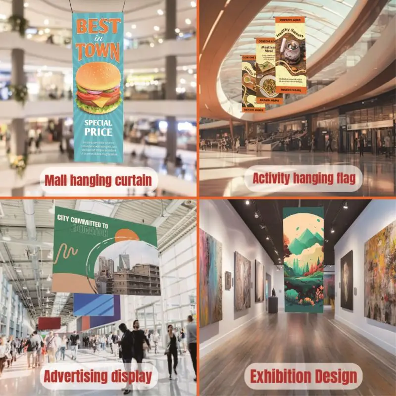Custom Outdoor Large Wall Hanging Signs Promotional Advertising hanging banner for business