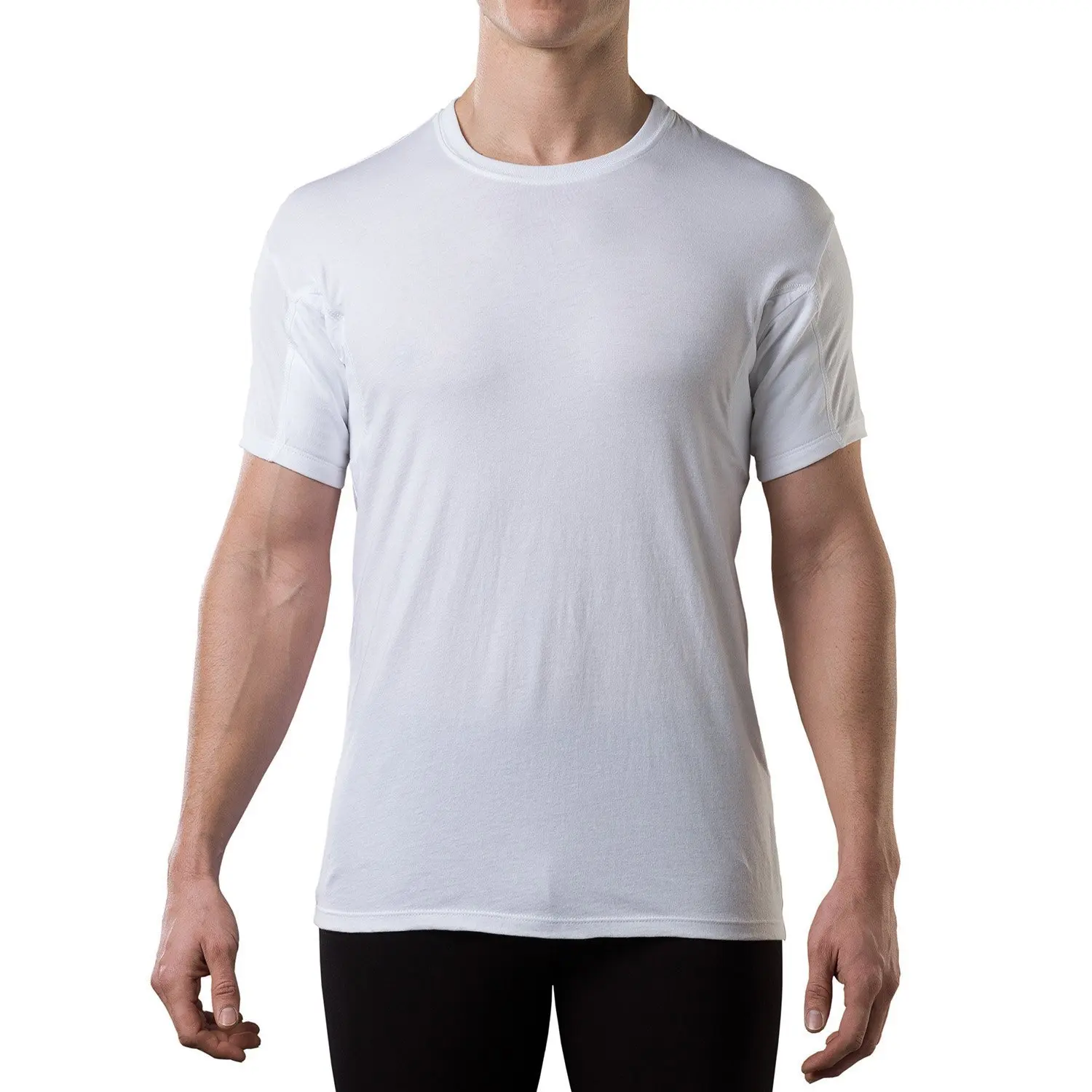 Wholesale high quality 95% modal 5% spandex Sweatproof Undershirt for Men with Underarm Sweat Pads t-shirt