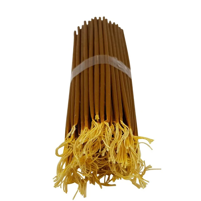 Decorative Tall Thin Church Jerusalem Holy Land Scented Pillar Beeswax Candle for Prayer, Religious Smokeless Beeswax Candles