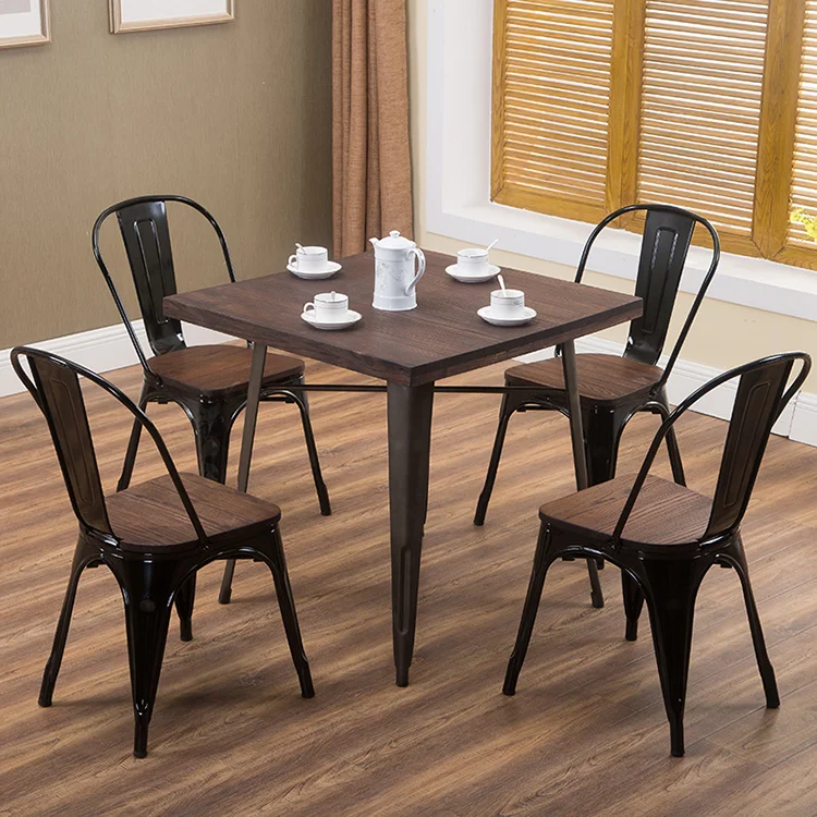 Оптовая цена металлический стул Винтажный стиль используется Ресторан обеденный стол и