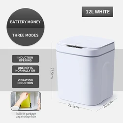 Papelera Inteligente Sensor Automatic Dustbin Rubish Nordic Smart Kitchen Rubbish Dust Plastic Garbage Trash Can Waste Bins