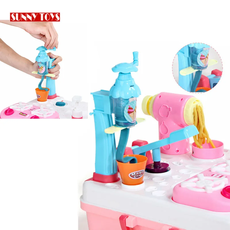  2 в 1 обучающая игрушка-робот playdough аксессуары инструменты diy лапши мощная машина для создания мороженого музыкальным светом играть обувь сапоги до середины голени с раковина