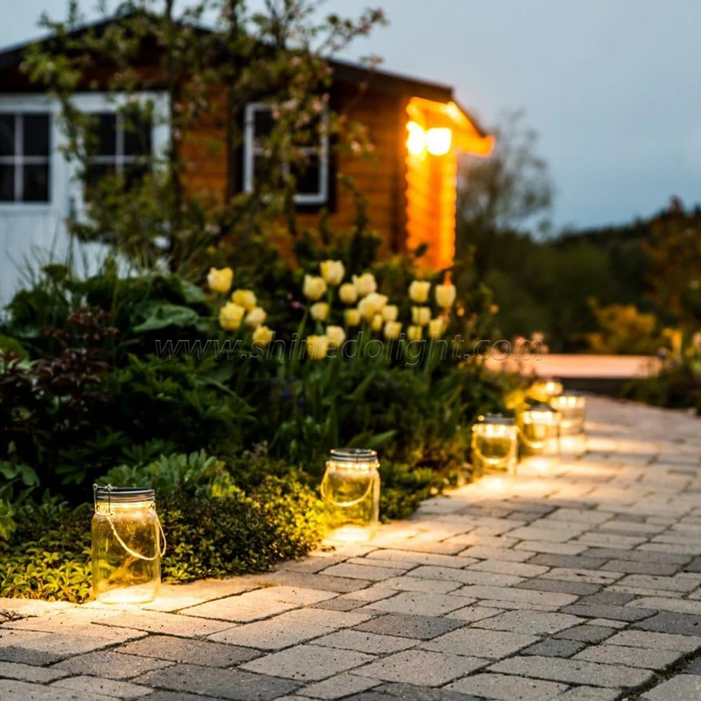 Лидер продаж Рождественский Декор подвесная Праздничная банка с 4 светодиодами