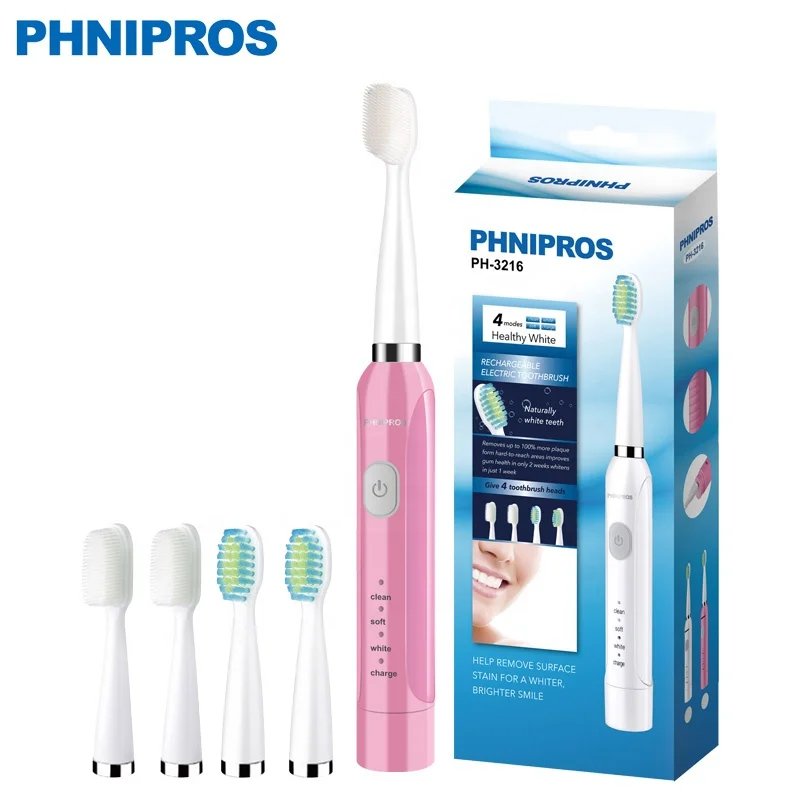 
PHNIPROS 3216 Home Use Good Quality USB Rechargeable Automatic Adult Electric Toothbrush 