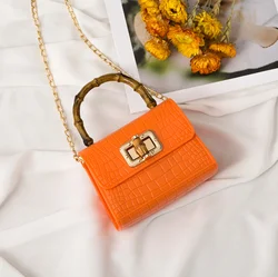 2021 Summer Shoulder Bags Fashion Lady Handbags with Bamboo Joint Handles Rotating Lock jelly bag handbag