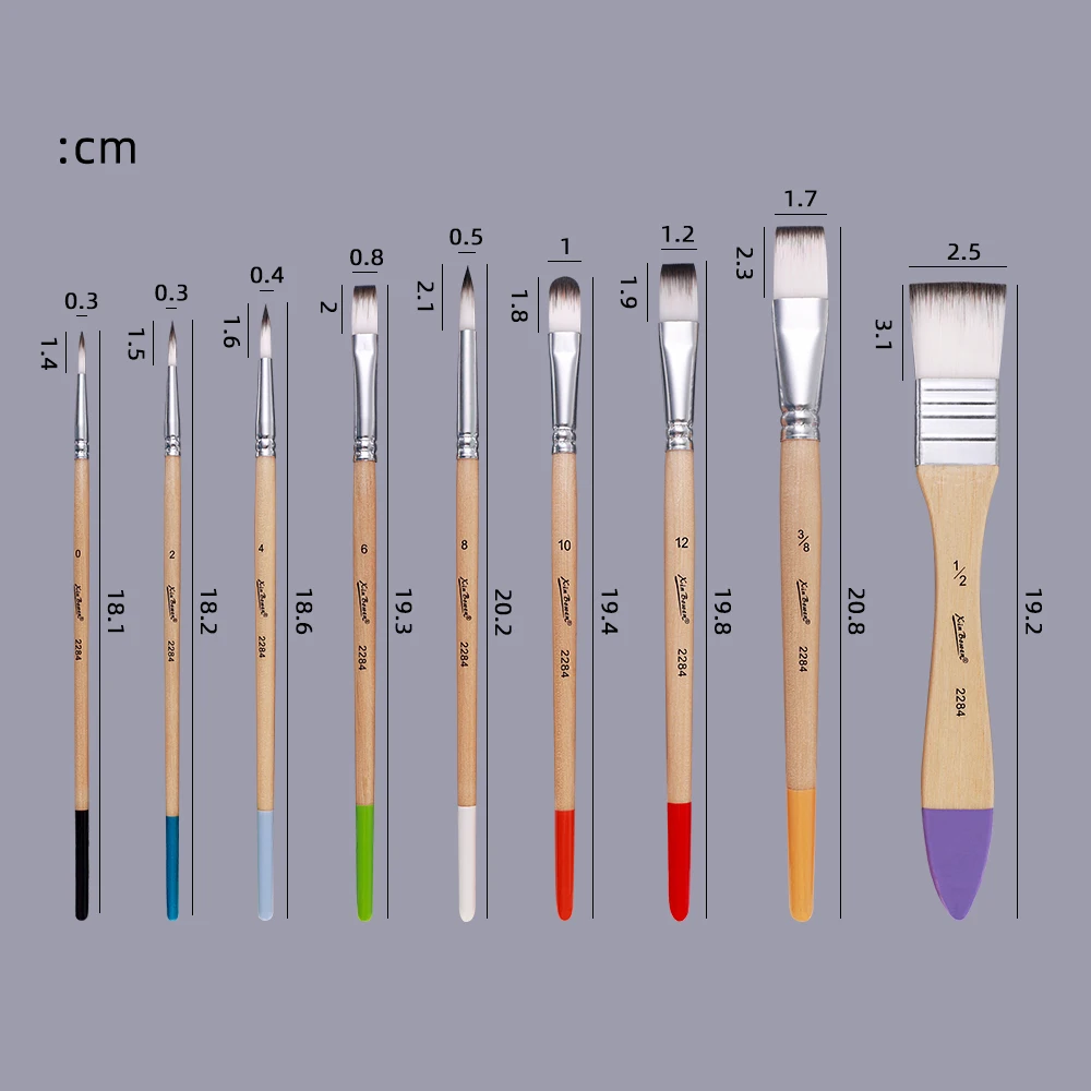 Xin Bowen Art Brush 9 Pieces Fine Quality Painting Set Artist Paintbrushes for Oil Watercolor Acrylic Paint