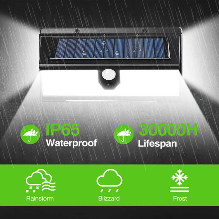 190 LED Solar Wall Lamp IP65 Waterproof Human Body Induction Wall Light Outdoor Motion Sensor solar street light outdoor
