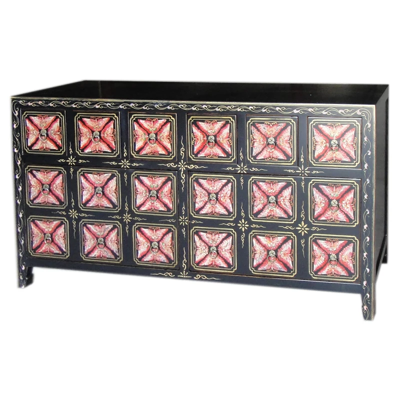 Chinese classic vintage style reclaimed wood hand natural antique Painting Cd Cabinet