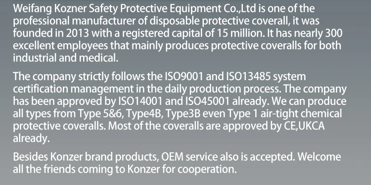 Integral hood and boot jumpsuit film DISPOSABLE COVERALL safety suit for cross-contamination