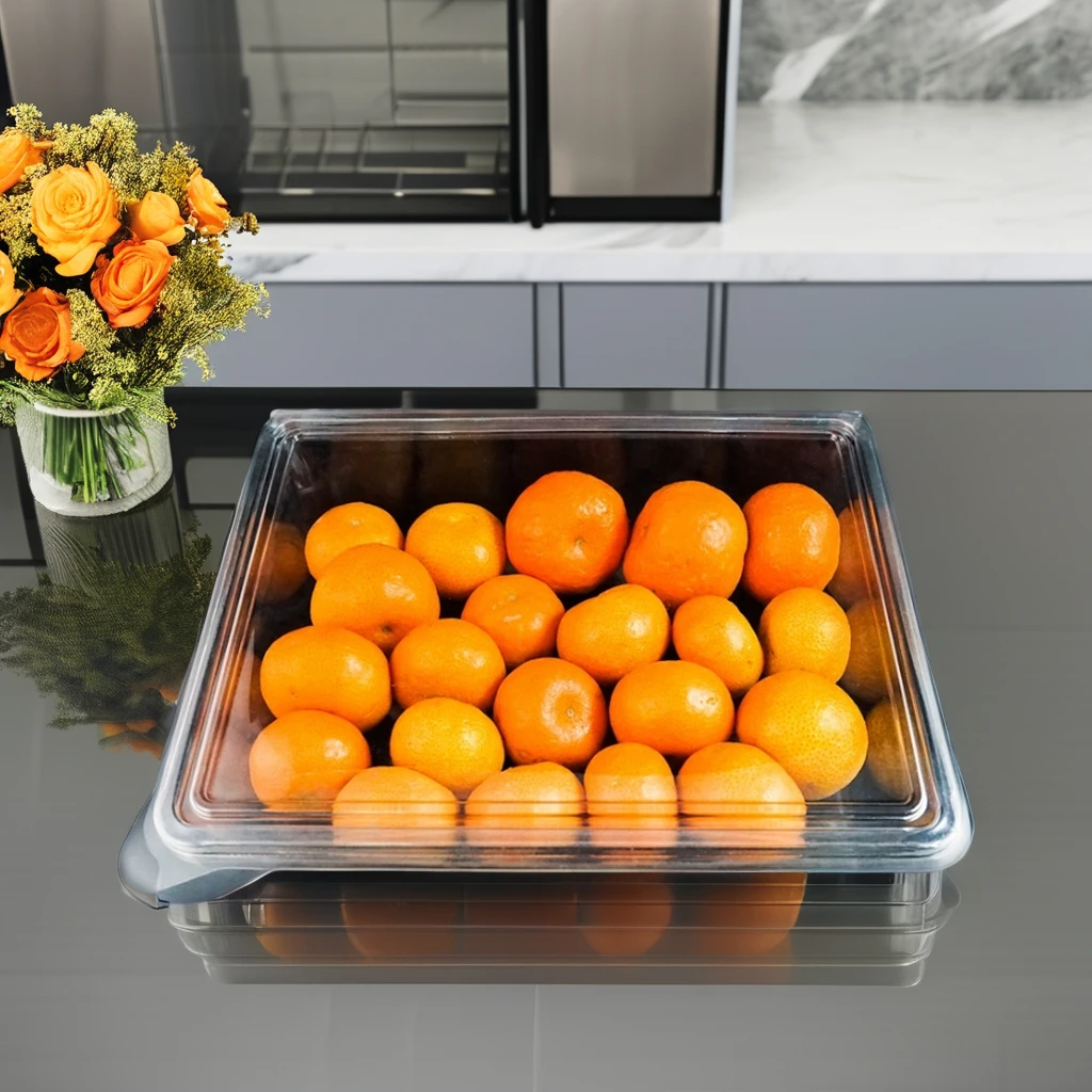 Supermarket Clear PET Fruit Clamshell Boxes for Fresh Fruit & Vegetables Industrial Pet Food Packaging