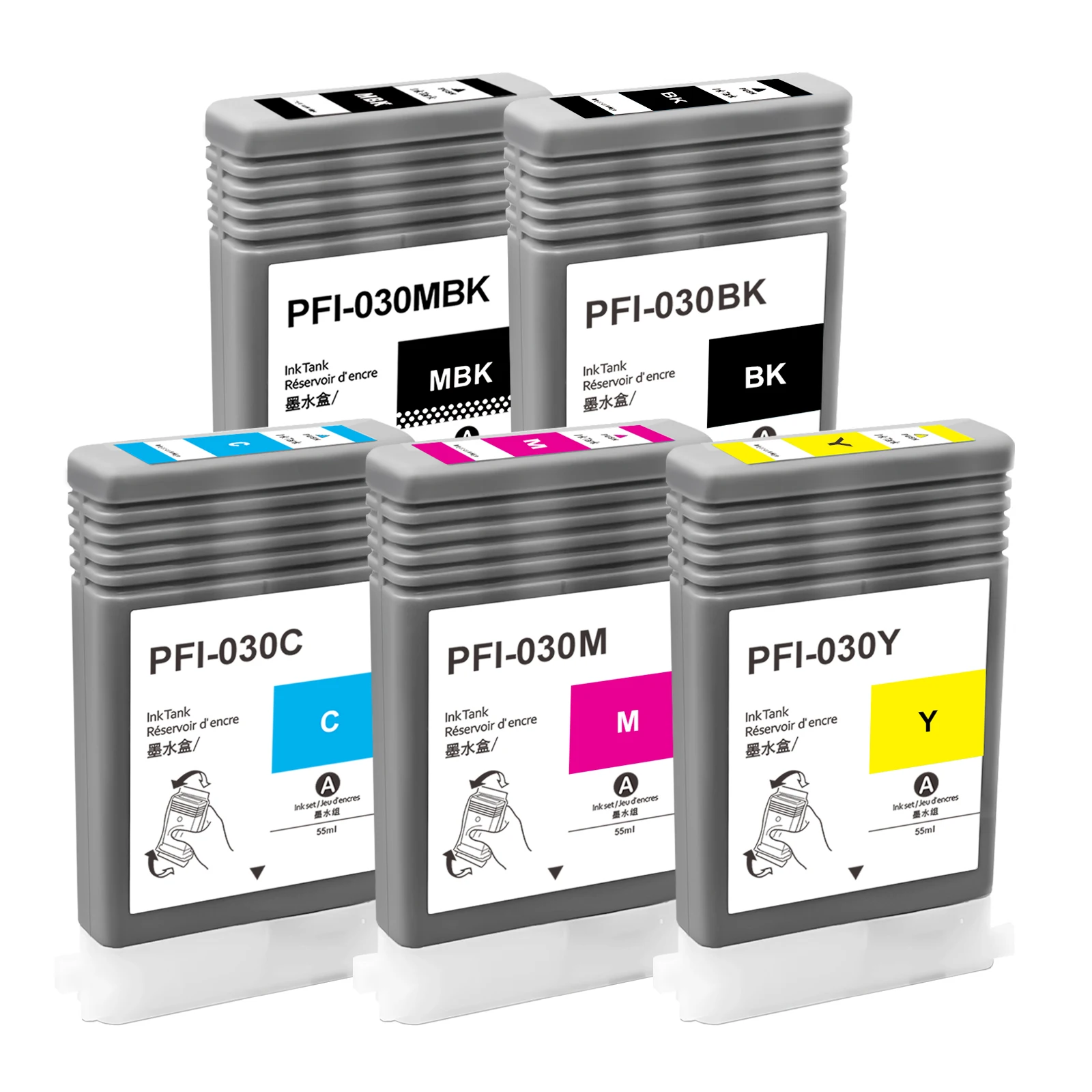 PFI-030 Ink Cartridge PFI-030 Compatible Ink Cartridge with 55ML ink for Can imagePROGRAF TA-20/30 Printer