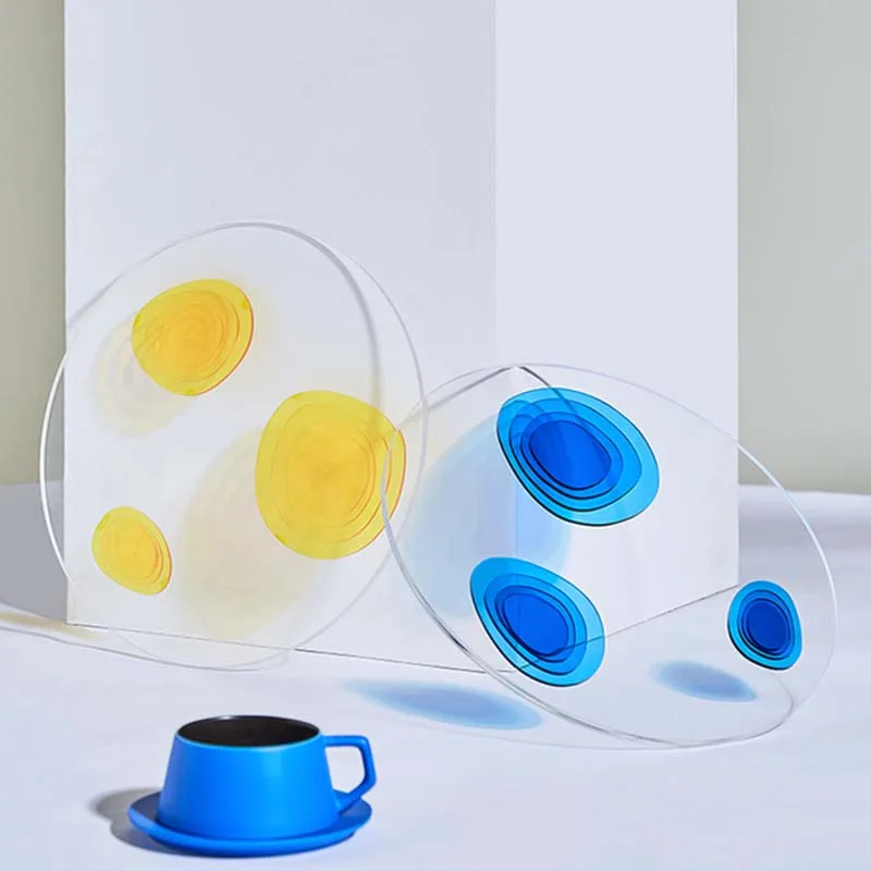 Modern Acrylic Ottoman Tray Acrylic Serving Tray, Decorative Tray. for Living Room, Bedroom,Bathroom and Kitchen Tabletop