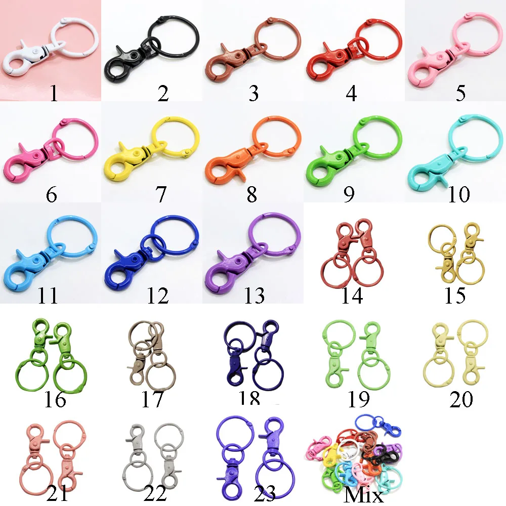 Color Plated Lobster Clasp Key Chain Ring Swivel Lanyard Snap Hooks Key Rings  Rotating Lobster Clasp Connector