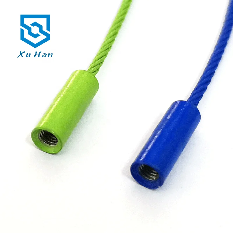 Color paint screw lock stainless steel wire car key chain cable key ring key chain elevator cable outdoor key chain