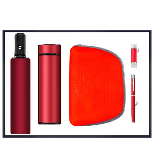 Wholesale 2023 New Idea New Product Custom Gift Set Umbrella Vacuum Cup USB Pen Business Party Gift